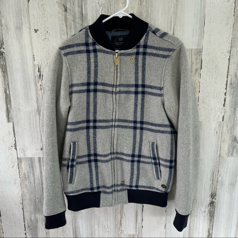 Scotch & Soda Women’s Full Zip Bomber Plaid Jacket Size Medium